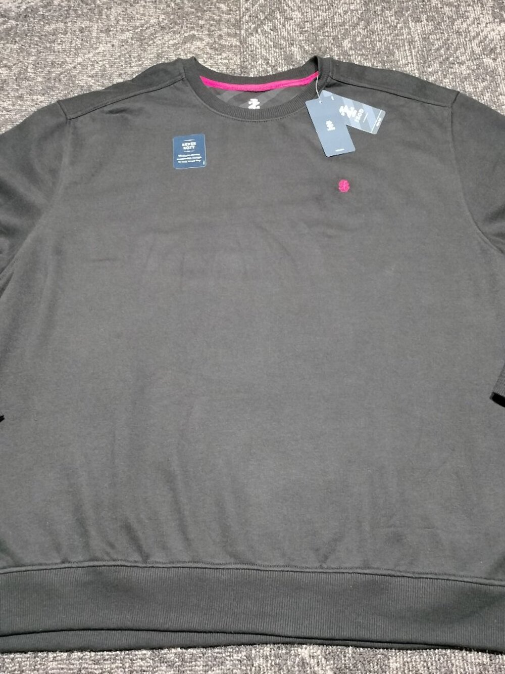 IZOD Crewneck Fleece Sweatshirt Black Cotton Long Sleeve NWT Men's XXL Brand New